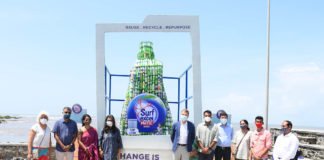 The plastic bottle art installation at Carter Road aims to reduce wastage